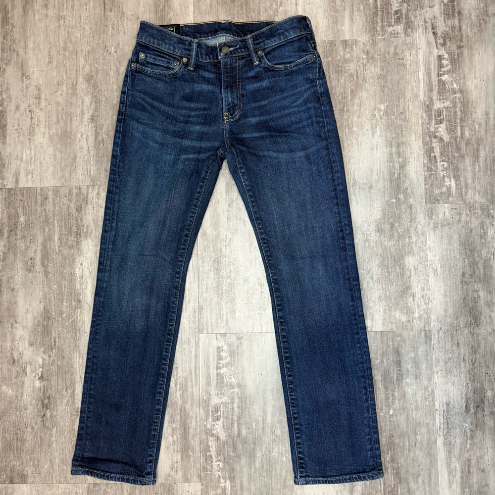 Abercrombie & Fitch Men’s Dark Blue Kennan Straight Stretch Jeans Size 29x30